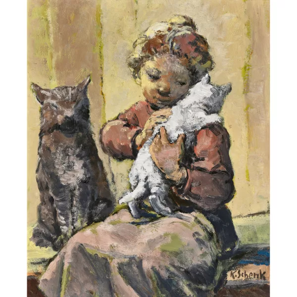 Karl Schenk — Zwei Katzen.