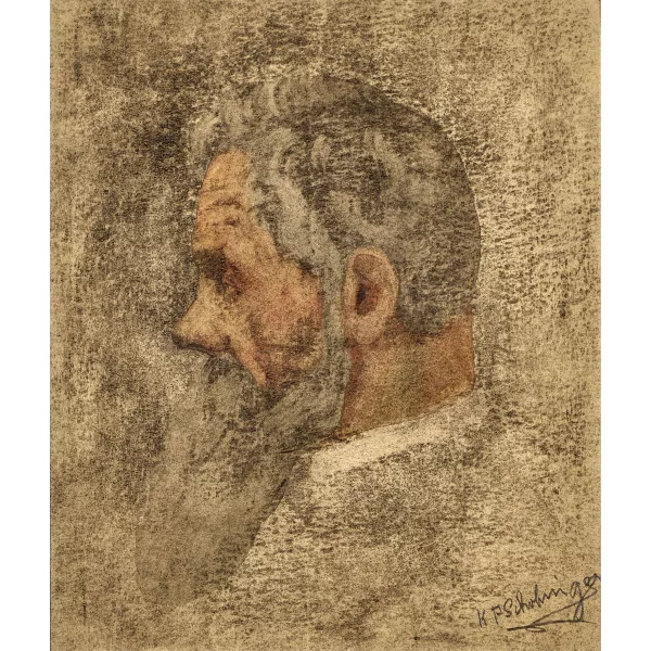 Karl Schobinger — Kopfbildnis von Ferdinand Hodler im Profil.