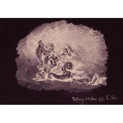 Karl Stauffer-Bern — Studie einer barocken Ampel.