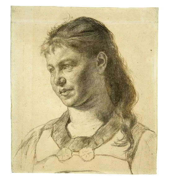 Karl Stauffer-Bern — Studie zu einem jungen Mädchen (vermutlich Amalie Stauffer), um 1877