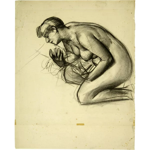 Karl Stauffer-Bern — Aktstudie zur Maria Magdalena im Gemälde "Jesus bei Simon"