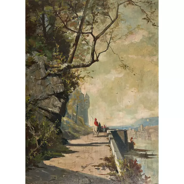 Reiter am Ufer