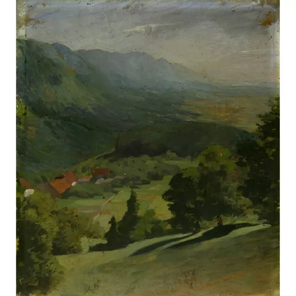 Karl Stauffer-Bern — Landschaft bei Pieterlen — Galerie Kornfeld