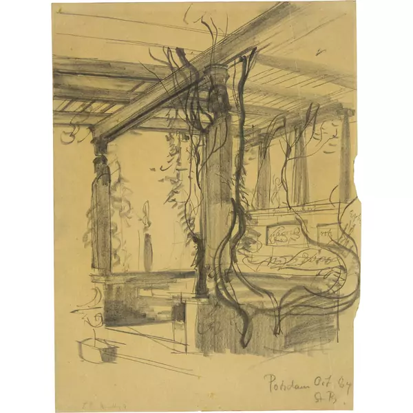 Karl Stauffer-Bern — Potsdam, Park, Laube — Galerie Kornfeld