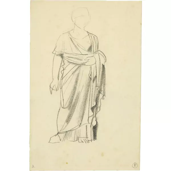 Karl Stauffer-Bern — Frau mit Umhang (Studie) — Galerie Kornfeld
