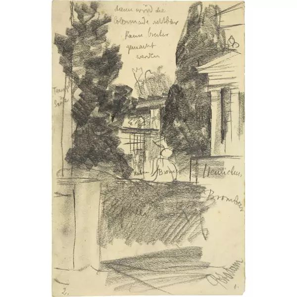 Karl Stauffer-Bern — Potsdam, Studie zu Park — Galerie Kornfeld