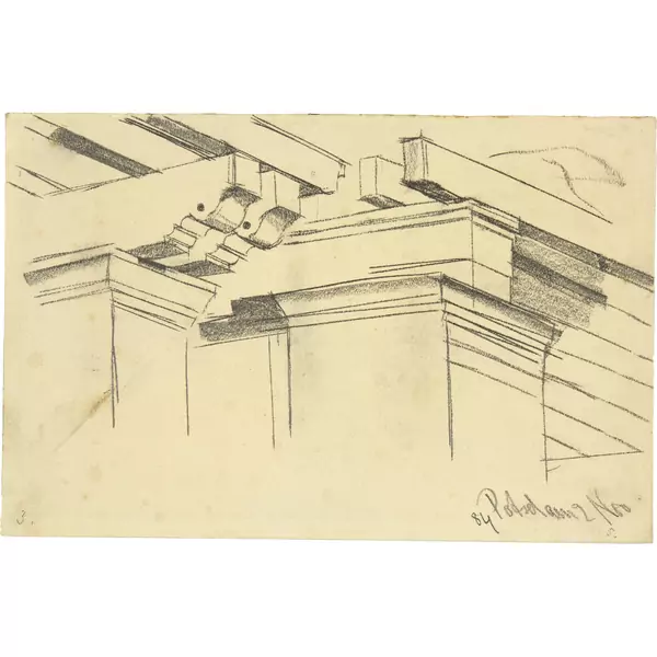 Karl Stauffer-Bern — Potsdam, Laubendetail — Galerie Kornfeld