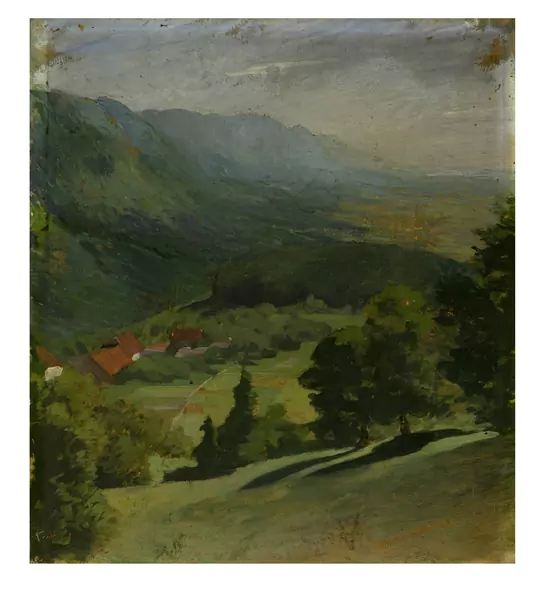 Karl Stauffer-Bern — Landschaft bei Pieterlen — Galerie Kornfeld