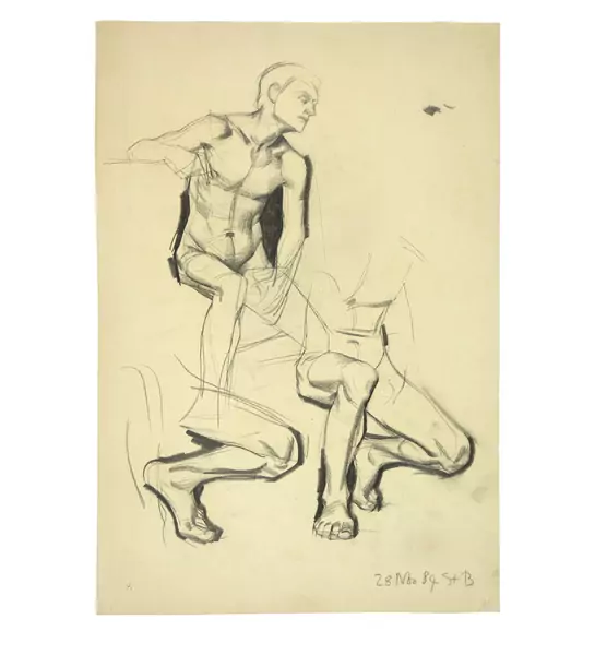 Karl Stauffer-Bern — Studien zu Jesus bei Simon, 1884 — Galerie Kornfeld