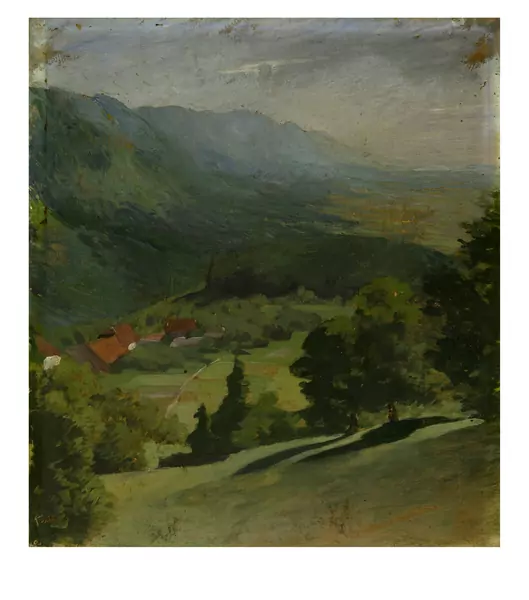 Karl Stauffer-Bern — Landschaft bei Pieterlen — Galerie Kornfeld