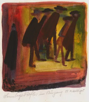 Karl Uelliger — Sonntagsdörfler im Ausgang, 1989