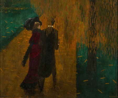 Elegantes Paar beim Spaziergang, um 1900 / 1910