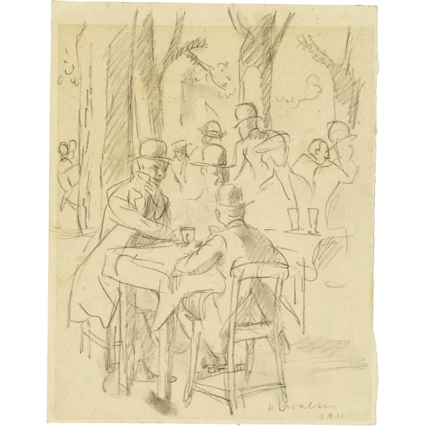 Karl Walser — Männer an Tischen in einem Gartenrestaurant in Berlin