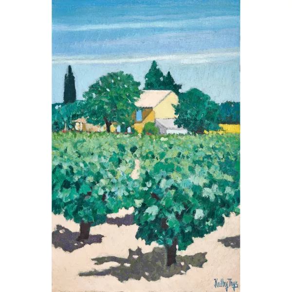 Kathy Thys — Mediterranes Landgut mit Rebstöcken.