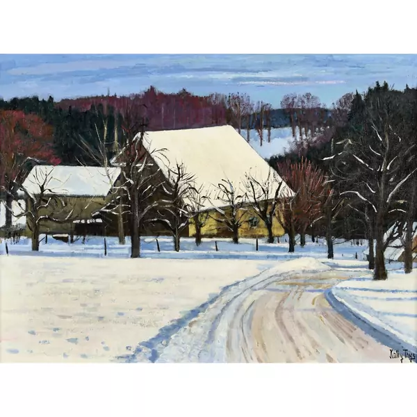 Winterlandschaft mit Bauernhaus