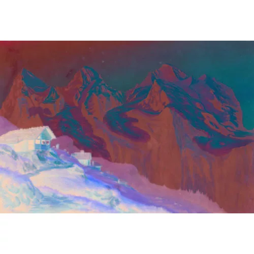 Konrad Corradi — Blick von der Wengernalp auf Eiger, Mönch und Jungfrau.