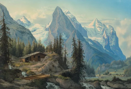 Ansicht mit Wellhorn, Wetterhorn und Rosenlauigletscher