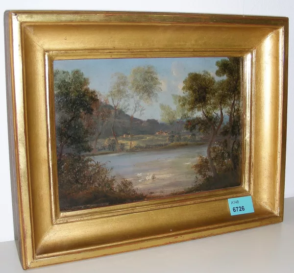 Konrad Usteri-Wegmann — Weiherlandschaft mit Schwänen