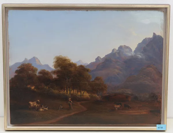 Konrad Usteri-Wegmann — Voralpenlandschaft mit Staffage, 1858