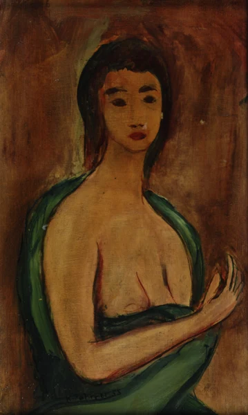 Kurt Fahrner — Femme nu assise, 1955