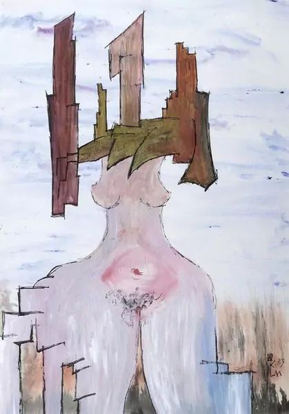 KURT LAURENZ METZLER — Weiblicher Akt frontal. 1983. — Koller Auktionen