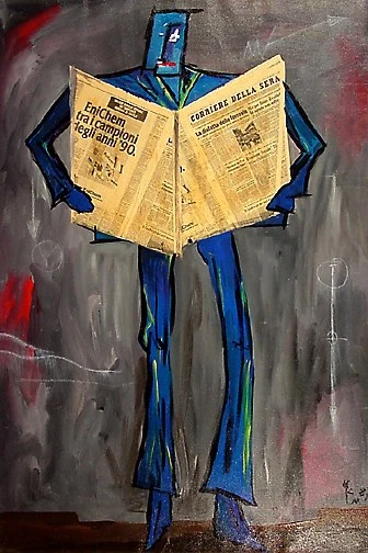 Kurt Laurenz Metzler — Mann Zeitung lesend, 1987