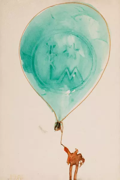Figur mit Luftballon