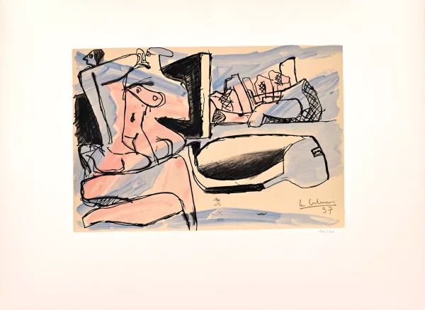 Le Corbusier — 2 Blätter: Trois nus feminins avec barque et rochers, 1937; Femme à la fenêtre, 1958