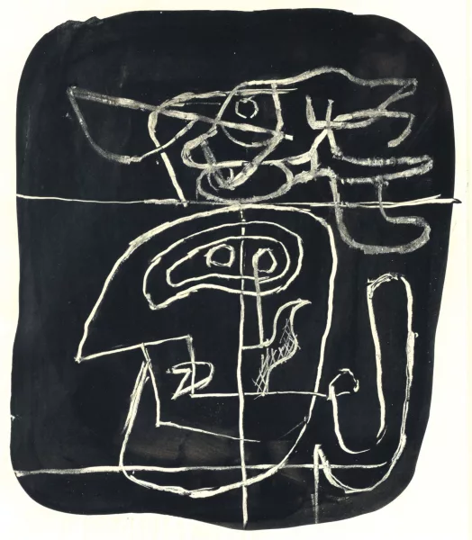 Le Corbusier — Tête de peintre (Artiste et modèle) - rectoAnge - verso