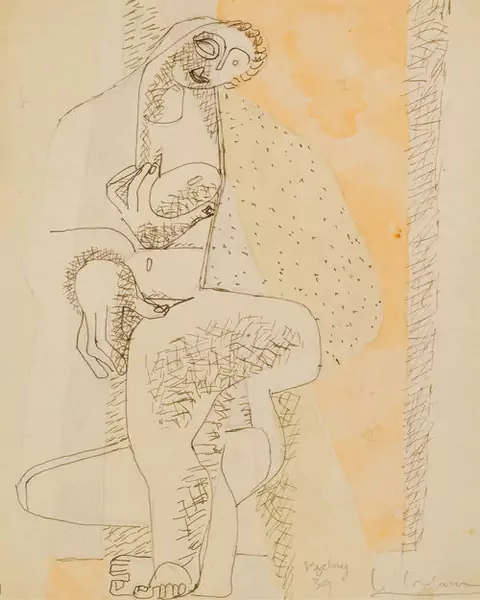 LE CORBUSIER (CHARLES-ÉDOUARD JEANNERET-GRIS) — Femme nue drapée (Draped Nude). 1939. — Koller Auktionen