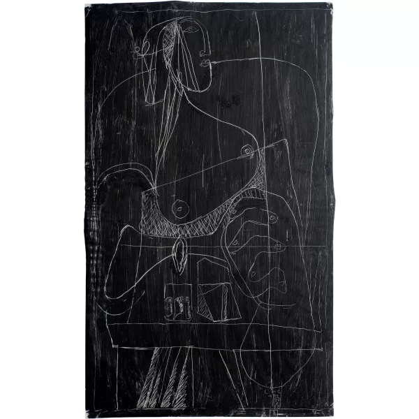 Le Corbusier — Femme à la bougie et avec mains croisées sur le thème d'Icône I