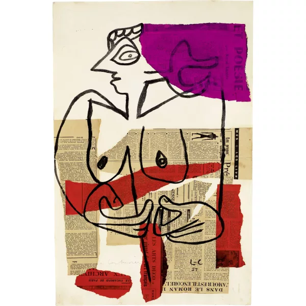 Le Corbusier — Nu féminin, visage de profil et grandes mains