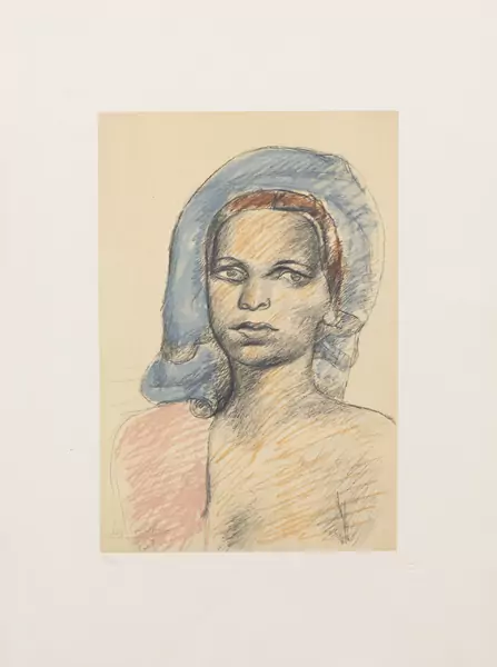 LE CORBUSIER (1887-1965), 'Femme à la coiffe bleue', lithographie couleur signée, datée, numérotée — DognyAuction
