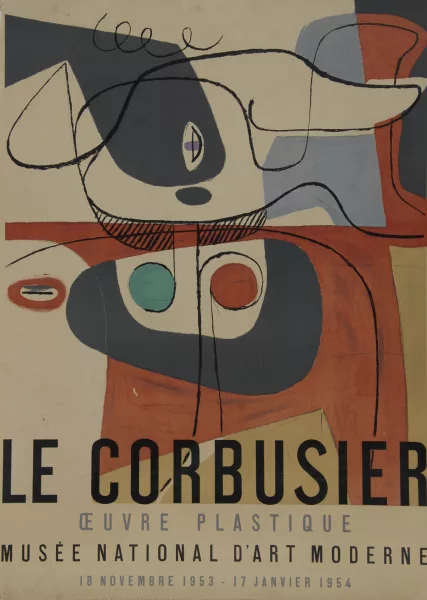 Le Corbusier — Plakat. Oeuvre plastique Le Corbusier, Musée national d'art moderne, 18. novembre 1953 - 17 janvier 1954