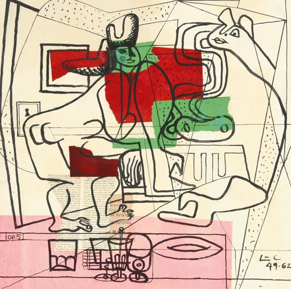 Le Corbusier — Deux femmes nues devant une table aux verres, 1949-62