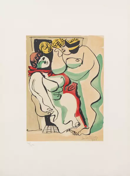 LE CORBUSIER (1887-1965), 'Deux femmes à la boîte d'allumettes', lithographie couleur signée, datée, numérotée — DognyAuction