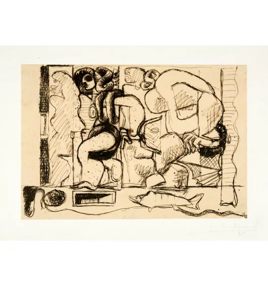 Le Corbusier — Deux pêcheuses avec épuisette et filet de pêche