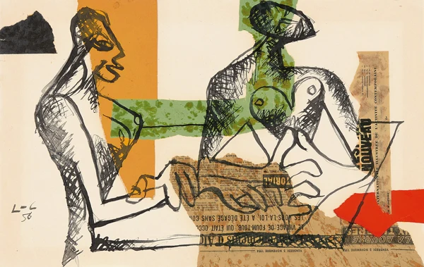 Le Corbusier — Deux femmes attablées aux mains croisées, 1956