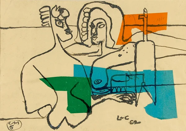 Le Corbusier — Deux femmes nues devant un siphon et un verre, 1962