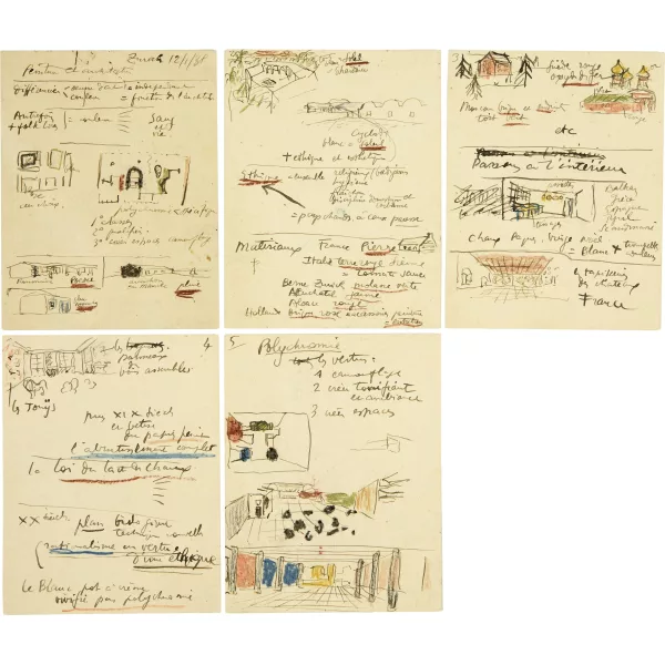 Le Corbusier — Croquis d'études sur le thème "Peinture et architecture"