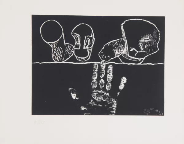 Le Corbusier — Main Le Corbusier et pierres, 1964