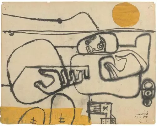 LE CORBUSIER (CHARLES-ÉDOUARD JEANNERET-GRIS) — Menschkopf und Sonne. 1955. — Koller Auktionen