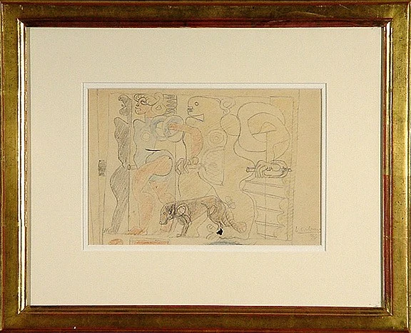 Le Corbusier — Trois figures de femme et chien, 1936