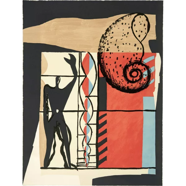 Le Corbusier — Le poème de l'angle droit Lithographies originales de Le Corbusier. Paris, Tériade Éditeur, 1955. Portfolio with 19 lithographs