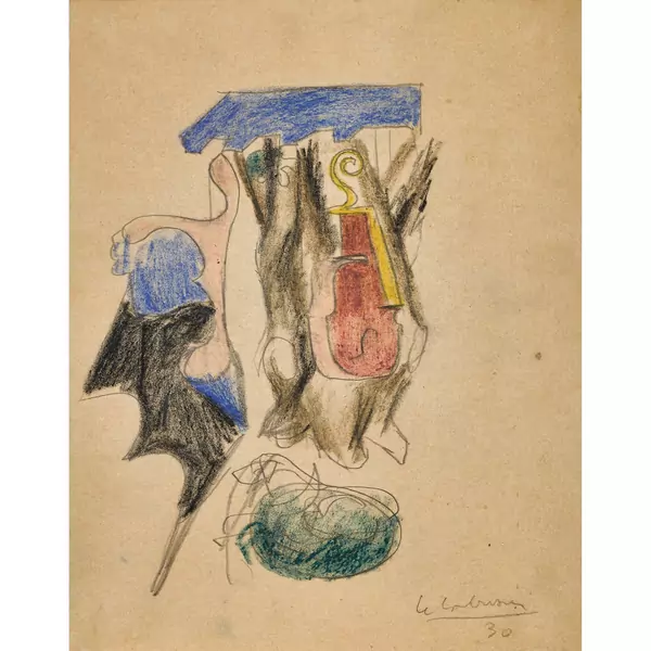 "Étude pour 'Violon, os et Saint-Sulpice'"
