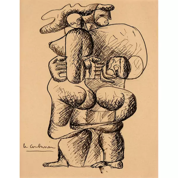 "Deux femmes enlacées debout"