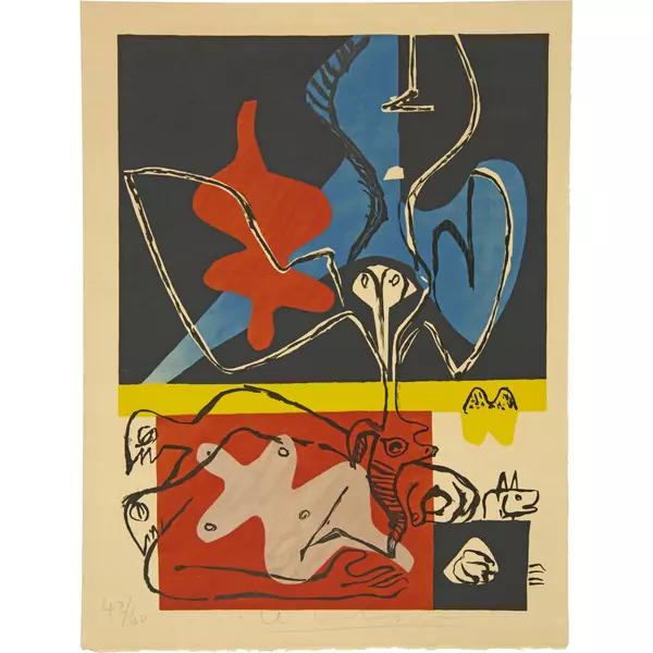 Le Corbusier — Ohne Titel Blatt aus "Le Poème de l'angle droit" — Galerie Kornfeld