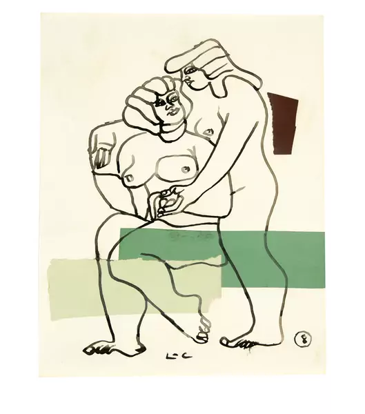 Le Corbusier — Deux femmes nues enlacées, dont une assise Aus der Folge "Femme suite" — Galerie Kornfeld