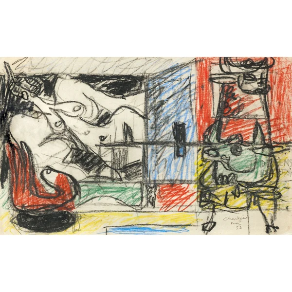 Le Corbusier — KOMPOSITIONSSKIZZE FÜR EIN FRESCO, 1953 COMPOSITION STUDY FOR A FRESCO, 1953