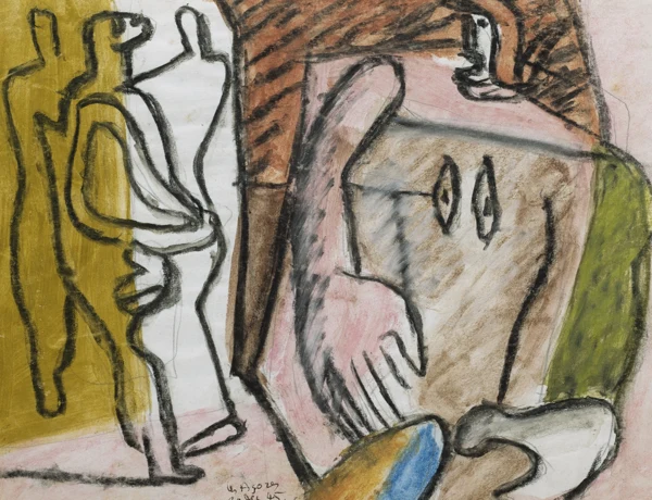 Le Corbusier — Femme à la grande main et trois personnages, 1945